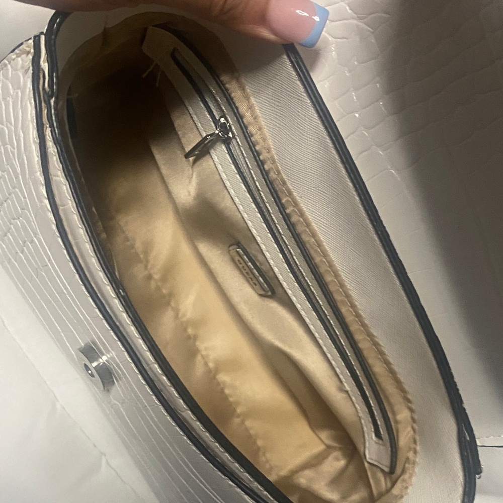 Guess White Croc-Embossed Top-Handle Satchel - Picture 5 of 7